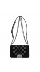 Chanel Boy Velvet Black Shoulder Bag