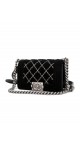 Chanel Boy Velvet Black Shoulder Bag