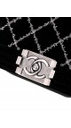 Chanel Boy Velvet Black Shoulder Bag