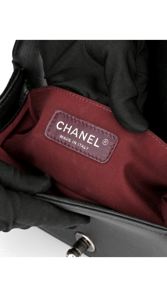 Chanel Boy Velvet Black Shoulder Bag