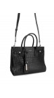 Saint Laurent Sac De Jour crocodile embossed shoulder bag