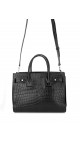 Saint Laurent Sac De Jour crocodile embossed shoulder bag