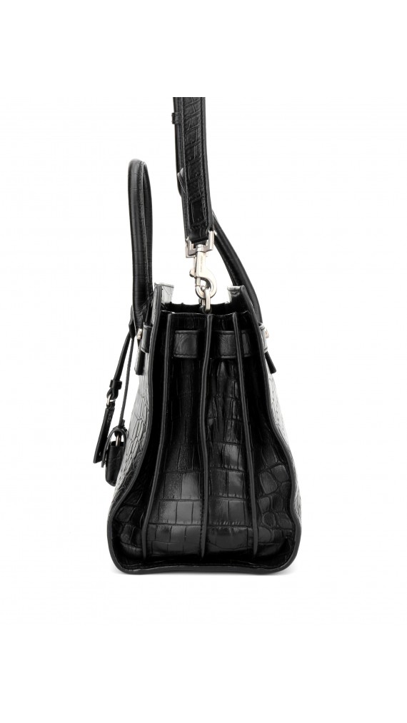 Saint Laurent Sac De Jour crocodile embossed shoulder bag