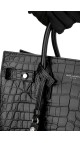 Saint Laurent Sac De Jour crocodile embossed shoulder bag