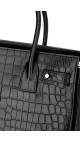 Saint Laurent Sac De Jour crocodile embossed shoulder bag