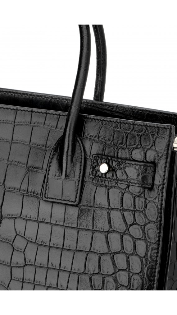 Saint Laurent Sac De Jour crocodile embossed shoulder bag