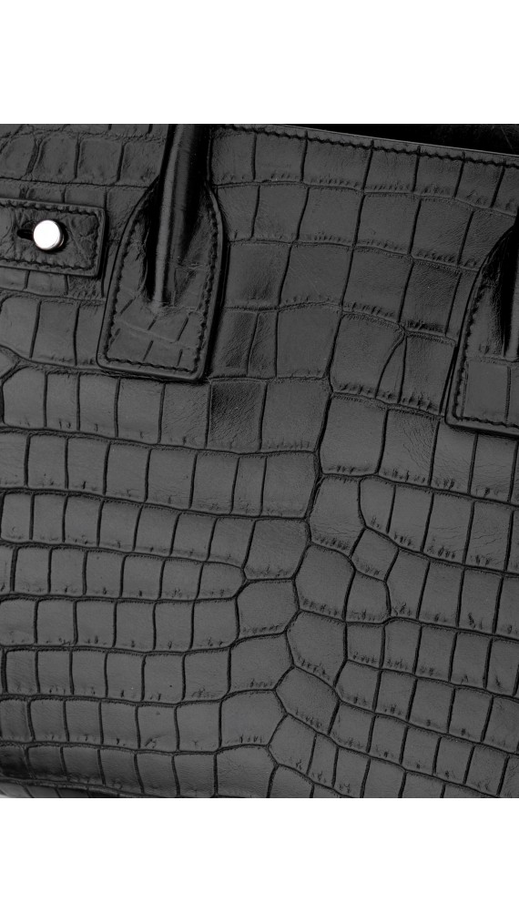 Saint Laurent Sac De Jour crocodile embossed shoulder bag