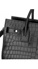 Saint Laurent Sac De Jour crocodile embossed shoulder bag