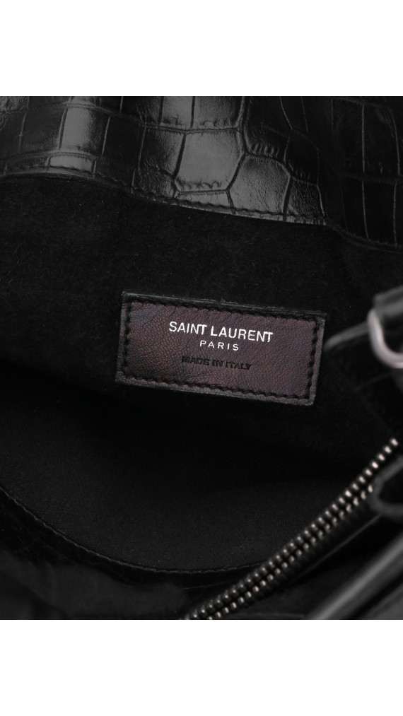 Saint Laurent Sac De Jour crocodile embossed shoulder bag