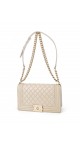 Chanel Boy Patent Beige Shoulder Bag