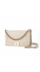 Chanel Boy Patent Beige Shoulder Bag