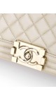 Chanel Boy Patent Beige Shoulder Bag