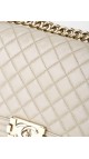 Chanel Boy Patent Beige Shoulder Bag