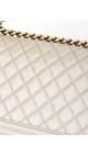 Chanel Boy Patent Beige Shoulder Bag