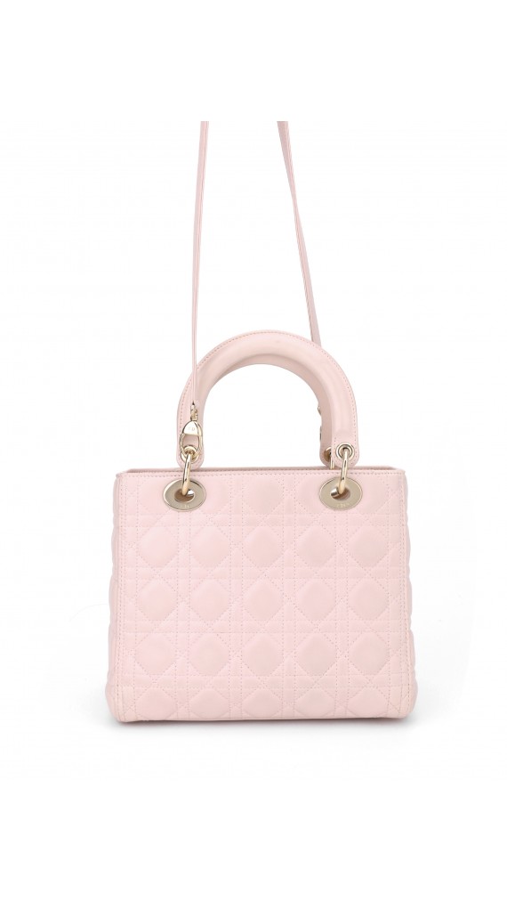 Lady Dior Medium Rose Shoulder Bag