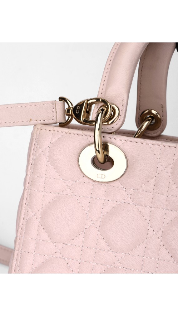 Lady Dior Medium Rose Shoulder Bag