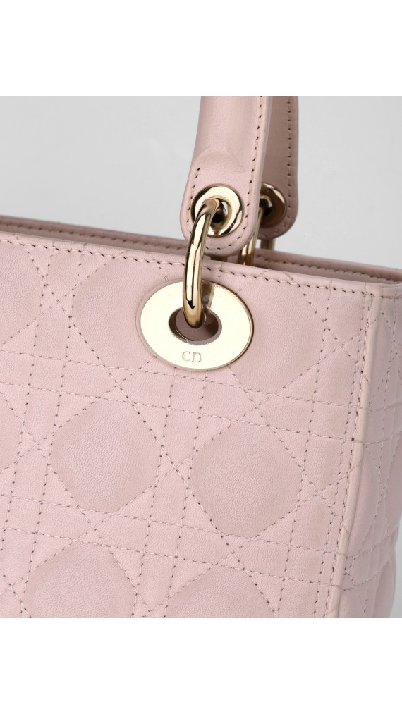 Lady Dior Medium Rose Shoulder Bag