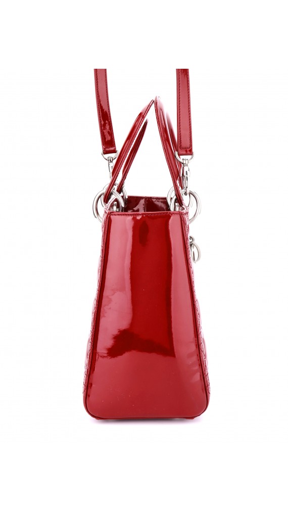 Lady Dior Patent Red Shoulder Bag