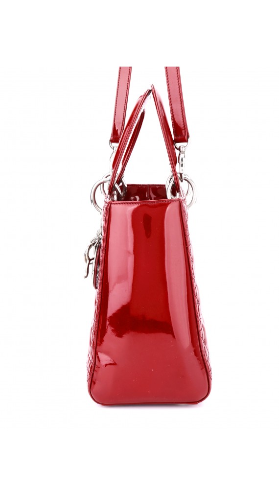 Lady Dior Patent Red Shoulder Bag