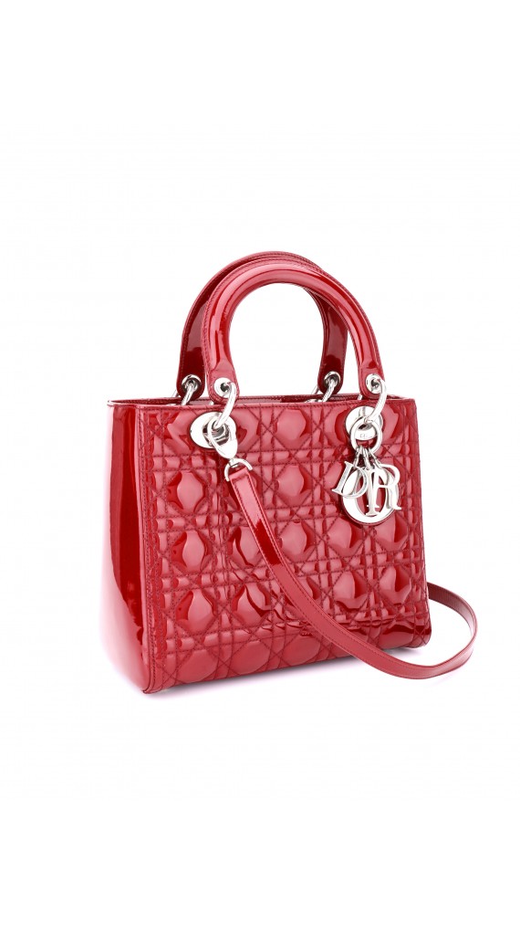 Lady Dior Patent Red Shoulder Bag