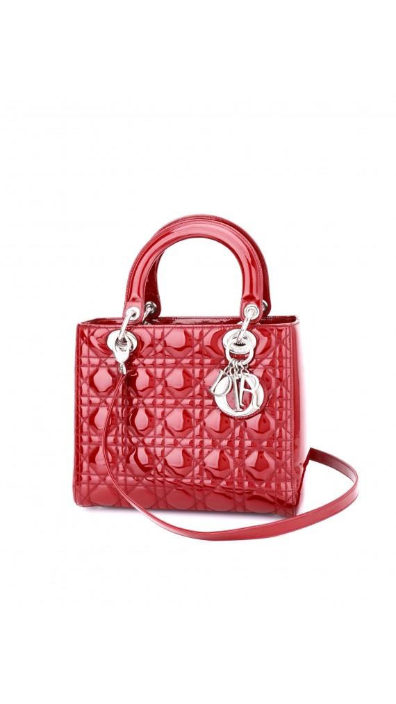 Lady Dior Patent Red Shoulder Bag