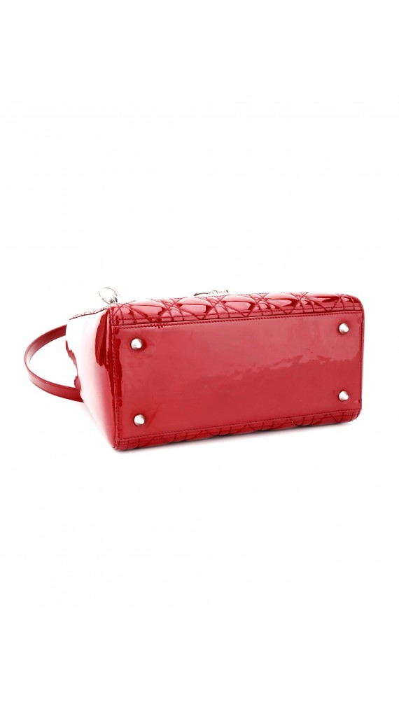 Lady Dior Patent Red Shoulder Bag