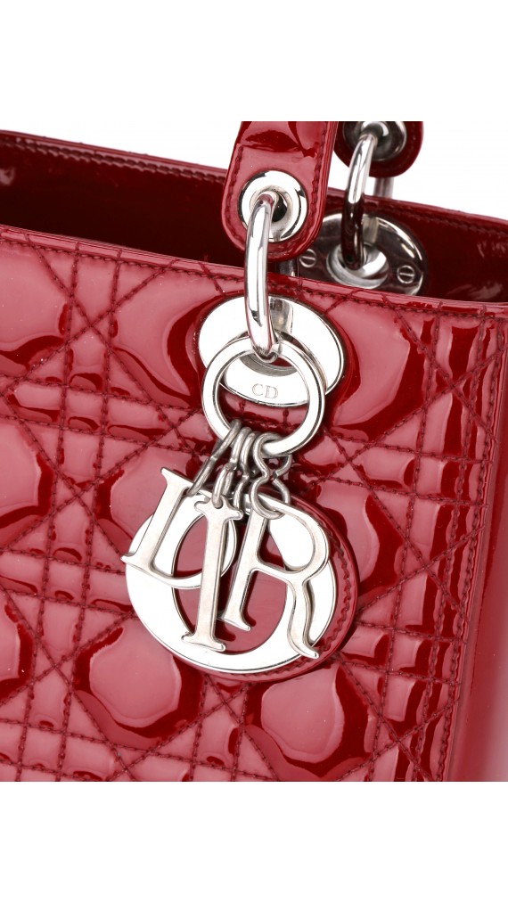 Lady Dior Patent Red Shoulder Bag