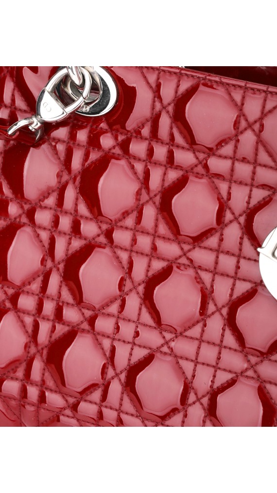 Lady Dior Patent Red Shoulder Bag