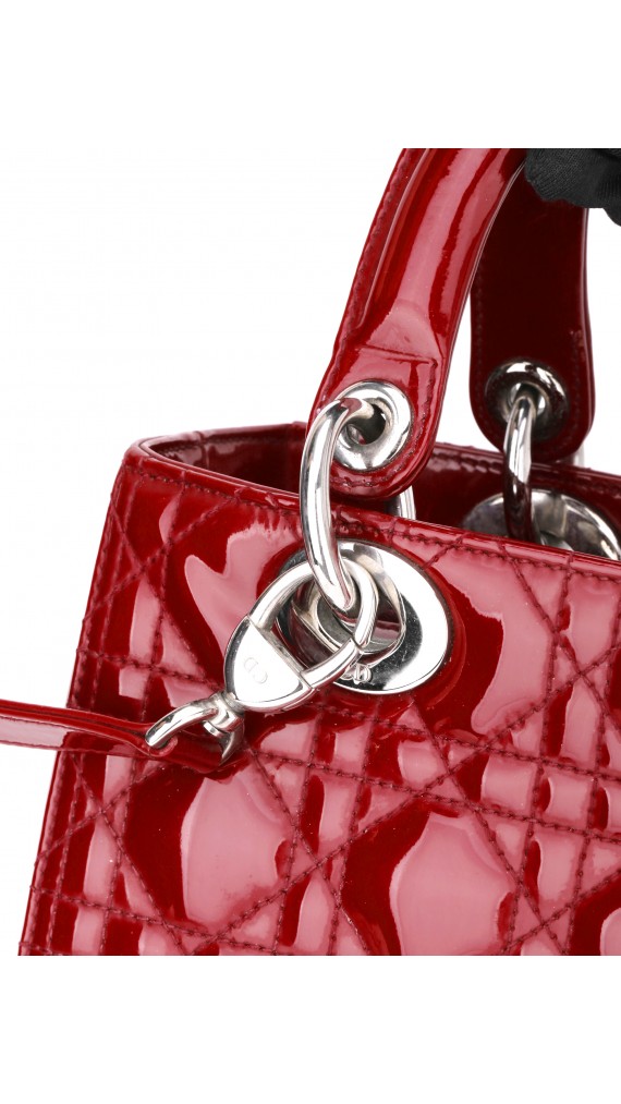 Lady Dior Patent Red Shoulder Bag