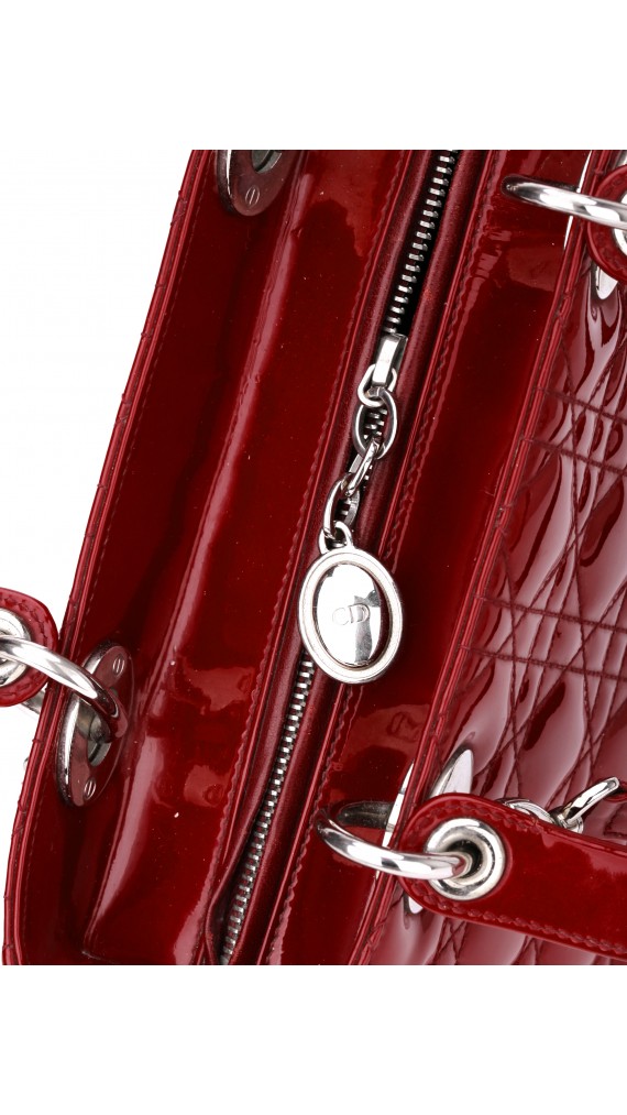 Lady Dior Patent Red Shoulder Bag