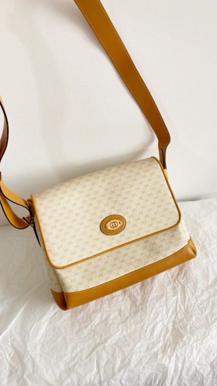 Gucci vintage canvas crossbody bag