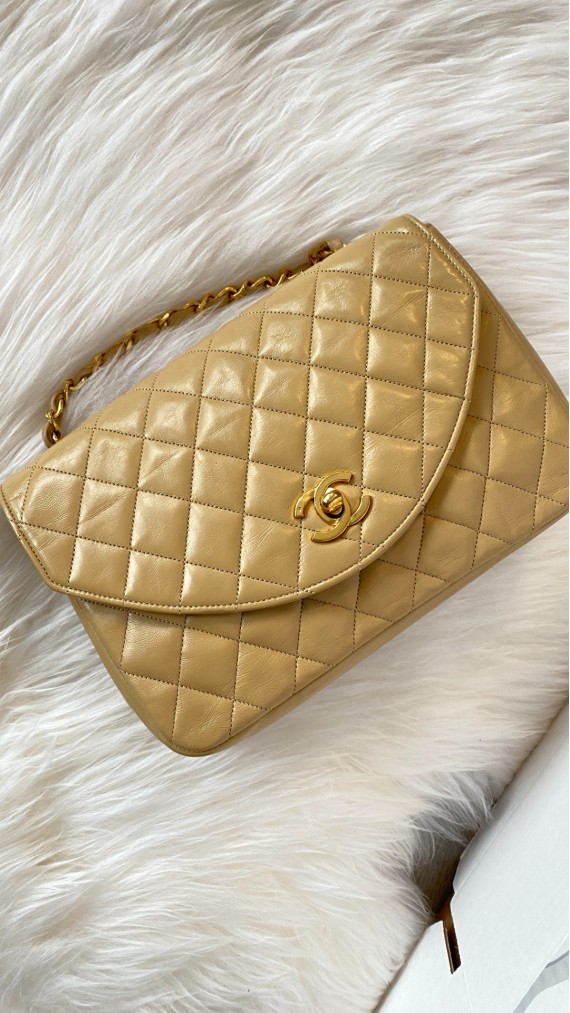 Chanel Vintage Half Moon Single Flap Bag