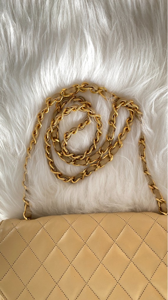 Chanel Vintage Half Moon Single Flap Bag