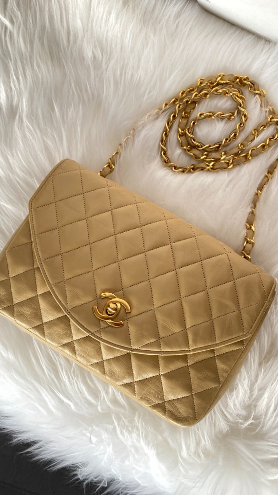 Chanel Vintage Half Moon Single Flap Bag