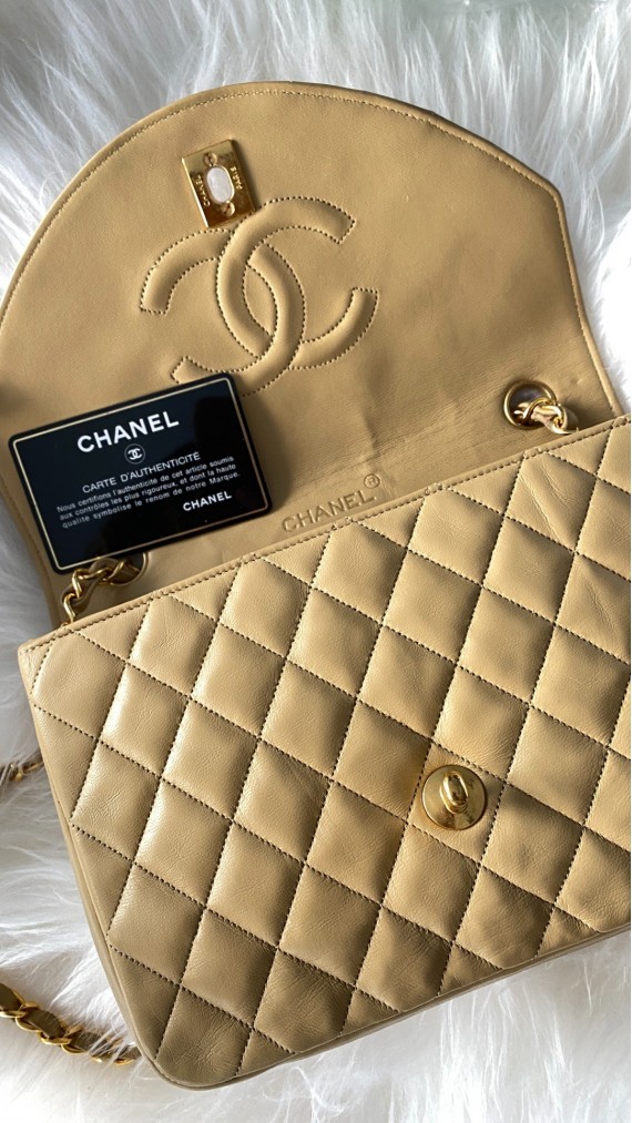 Chanel Vintage Half Moon Single Flap Bag